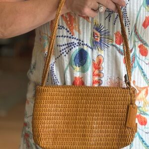 CEM Camel Tan Woven Handbag Great Neutral Purse Bag Small w Straps for Women